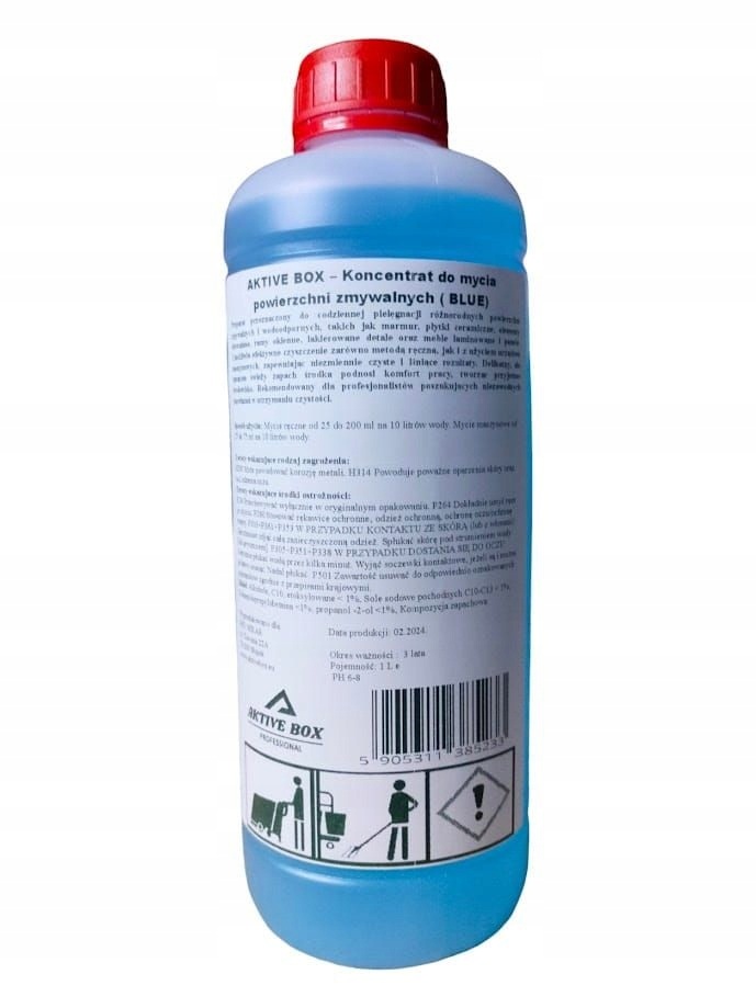 Koncentrat do mycia podłóg i wszystkich powierzchni zmywalnych 1 litr AKTIVE BOX BLUE AB1212