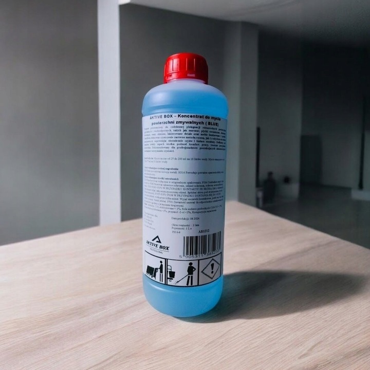 Koncentrat do mycia podłóg i wszystkich powierzchni zmywalnych 1 litr AKTIVE BOX BLUE AB1212 - obrazek 2