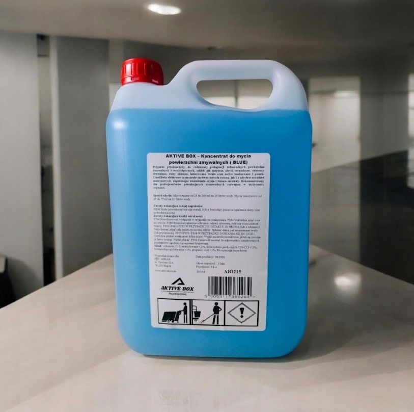 Koncentrat do mycia podłóg i wszystkich powierzchni zmywalnych 5 litrów AKTIVE BOX BLUE AB1215 - obrazek 2